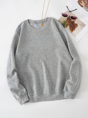 Oversized Crew Neck Long Sleeve Sweatshirt Women's Casual Basic Top