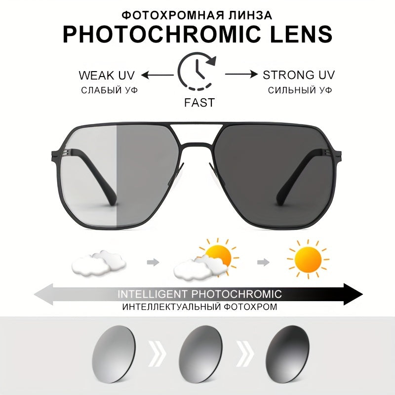CLLOIO Men's High Photochromic Polarized Sunglasses Anti-glare Driving Glasses