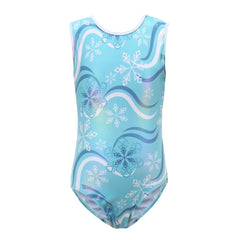 Girls Snowflake Graphic Gymnastics Jumpsuit