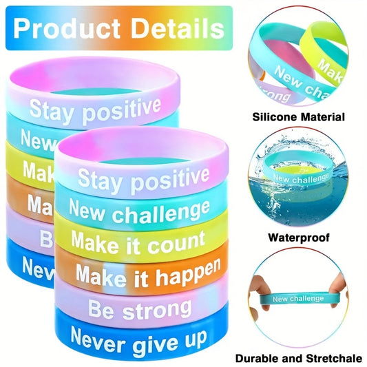 6pcs Inspirational Religious Silicone Bracelets - Perfect for Christ