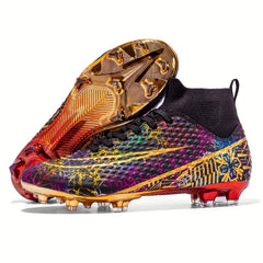 Boy's High Top Non Slip AG Football Cleat Professional Outdoor Soccer Shoe