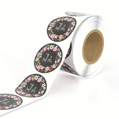 500pcs Floral Thank You Seal Sticker Gift Envelope Decoration Self Adhesive