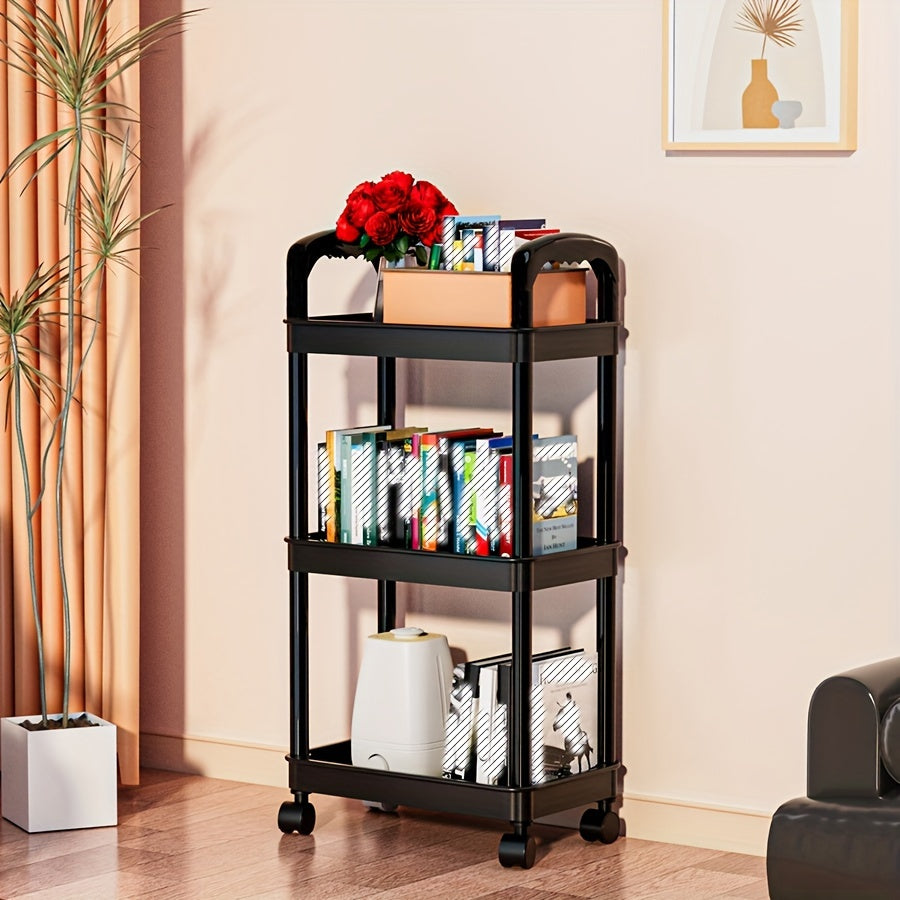 3 4 Tier Utility Cart Rolling Organization Cart With Handle And Wheels
