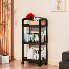 3 4 Tier Utility Cart Rolling Organization Cart With Handle And Wheels