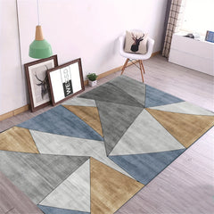 Yellow Geometric Pattern Area Rug Modern Style Home Decor