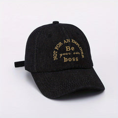 Washed Denim Peaked Cap Letter Pattern Sun Hat Baseball Cap