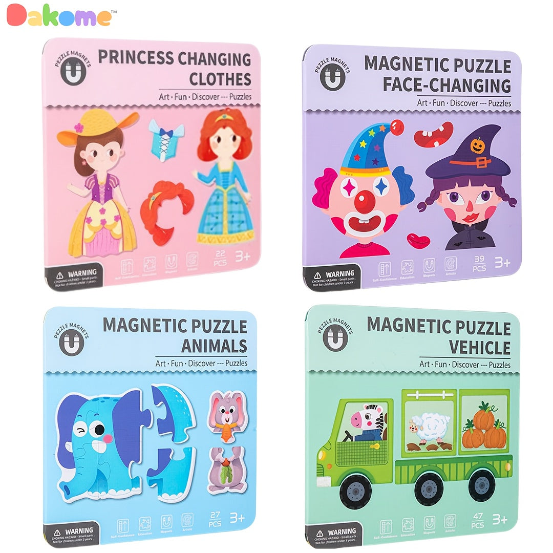 Kids Magnetic Dress Up Sticker Puzzle - 4 Fun Themes
