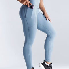 High Waist Side Pocket Running Cropped Pants
