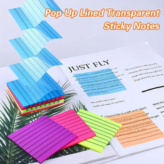 7pcs Sticky Notes Lined Self Adhesive Note Pads 50 Pages Each