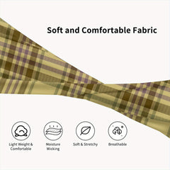 Vintage Plaid Headband Beige Brown Gray Purple Hairband for Women