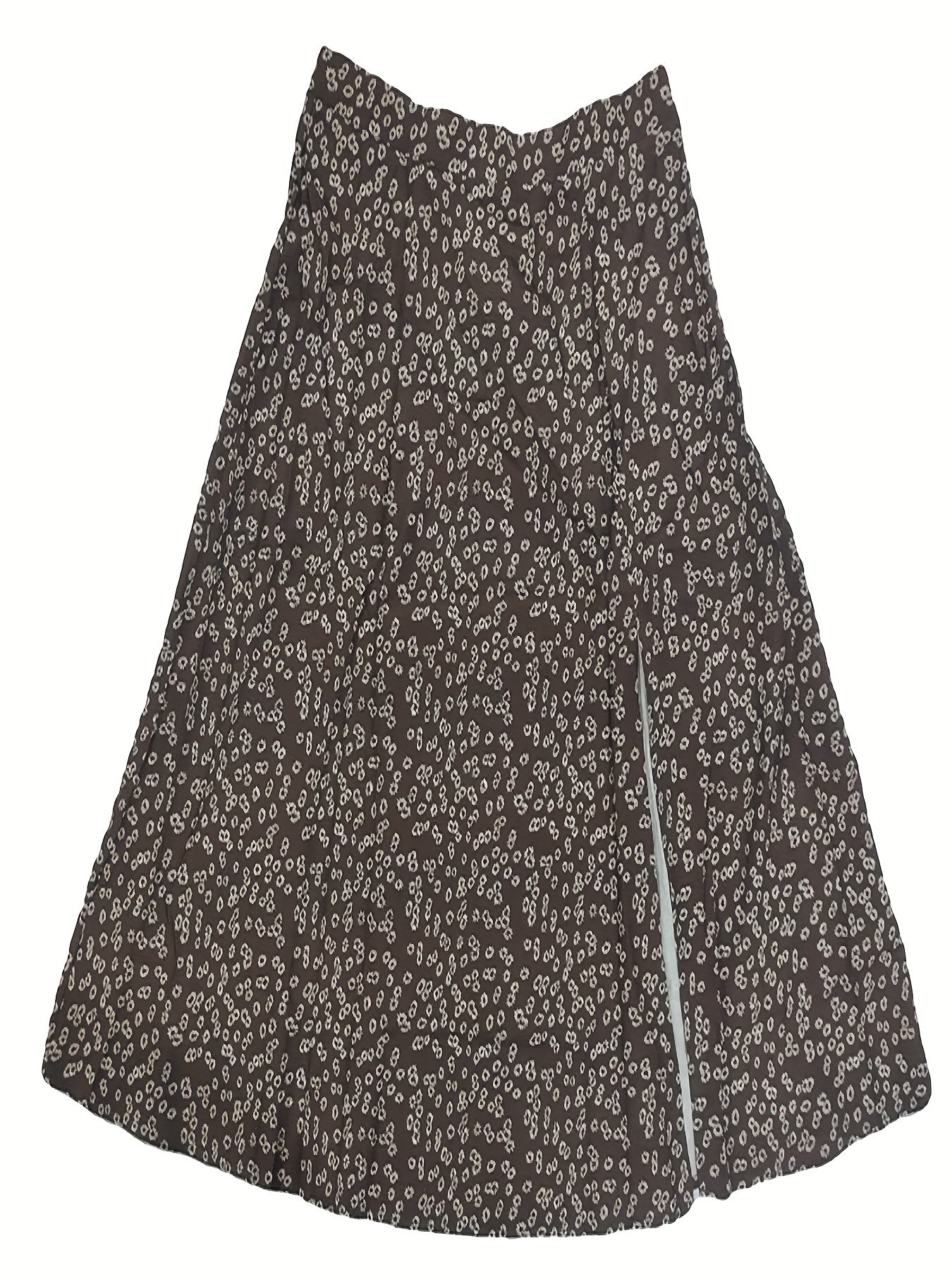 Floral Print Side Split Skirt for Women