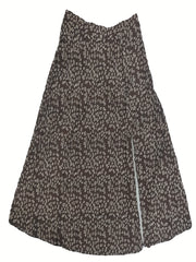 Floral Print Side Split Skirt for Women