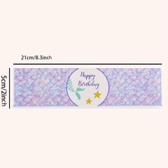 10pcs Mermaid Birthday Bottle Stickers