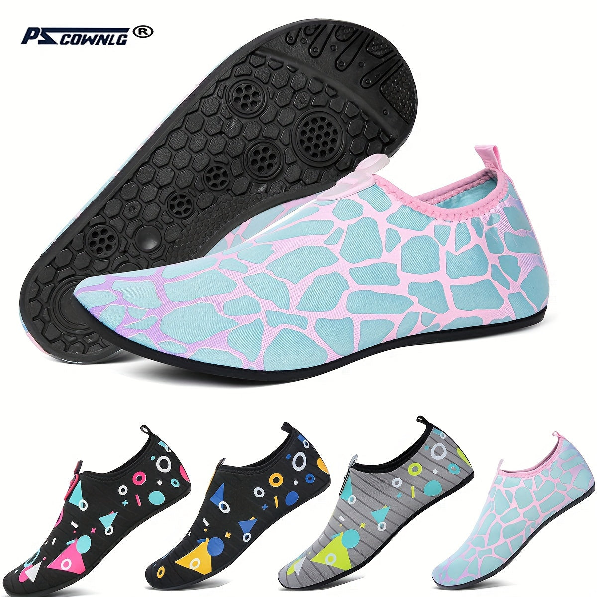 Geometric Pattern Water Shoes Quick Dry for Swim Yoga Exercise