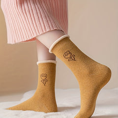 8 Pairs Floral Pattern Socks Mid Tube Women's Stockings Hosiery