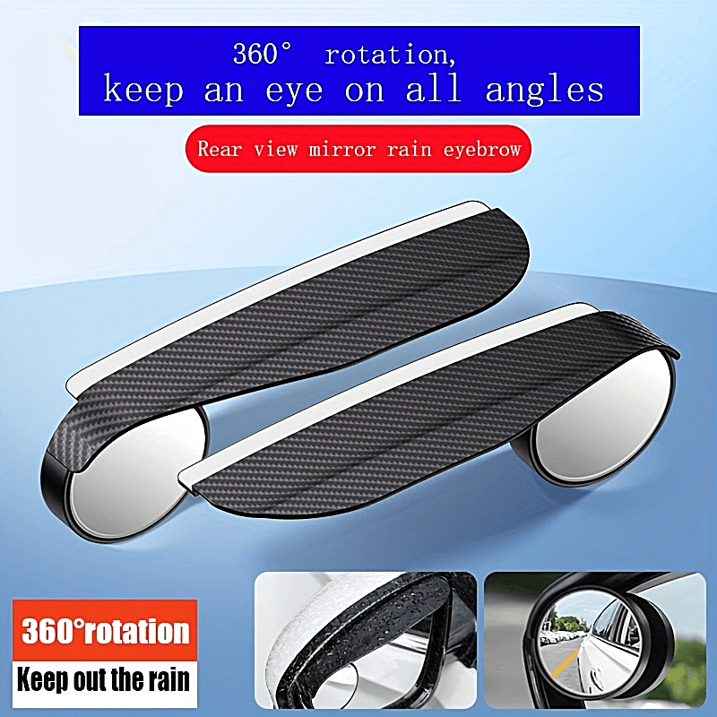 2pcs Carbon Fiber Rearview Mirrors Rain Eyebrow Blind Spot Mirror Refle