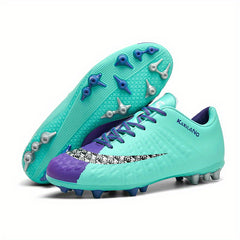 Spiked Soccer Shoes for Kids - Breathable Lace Up - Anti Skid