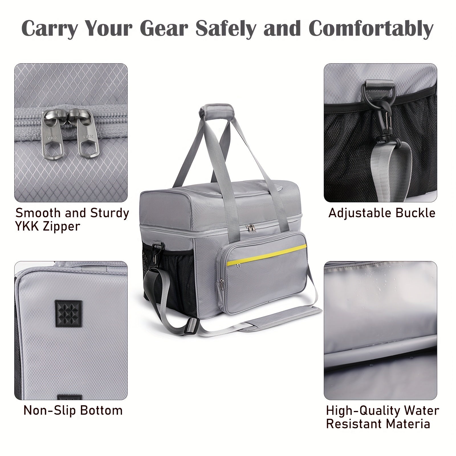 Bowling Ball Bag For 2 Balls With Padded Holder And Insulated Pocket