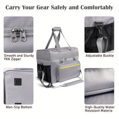 Bowling Ball Bag For 2 Balls With Padded Holder And Insulated Pocket
