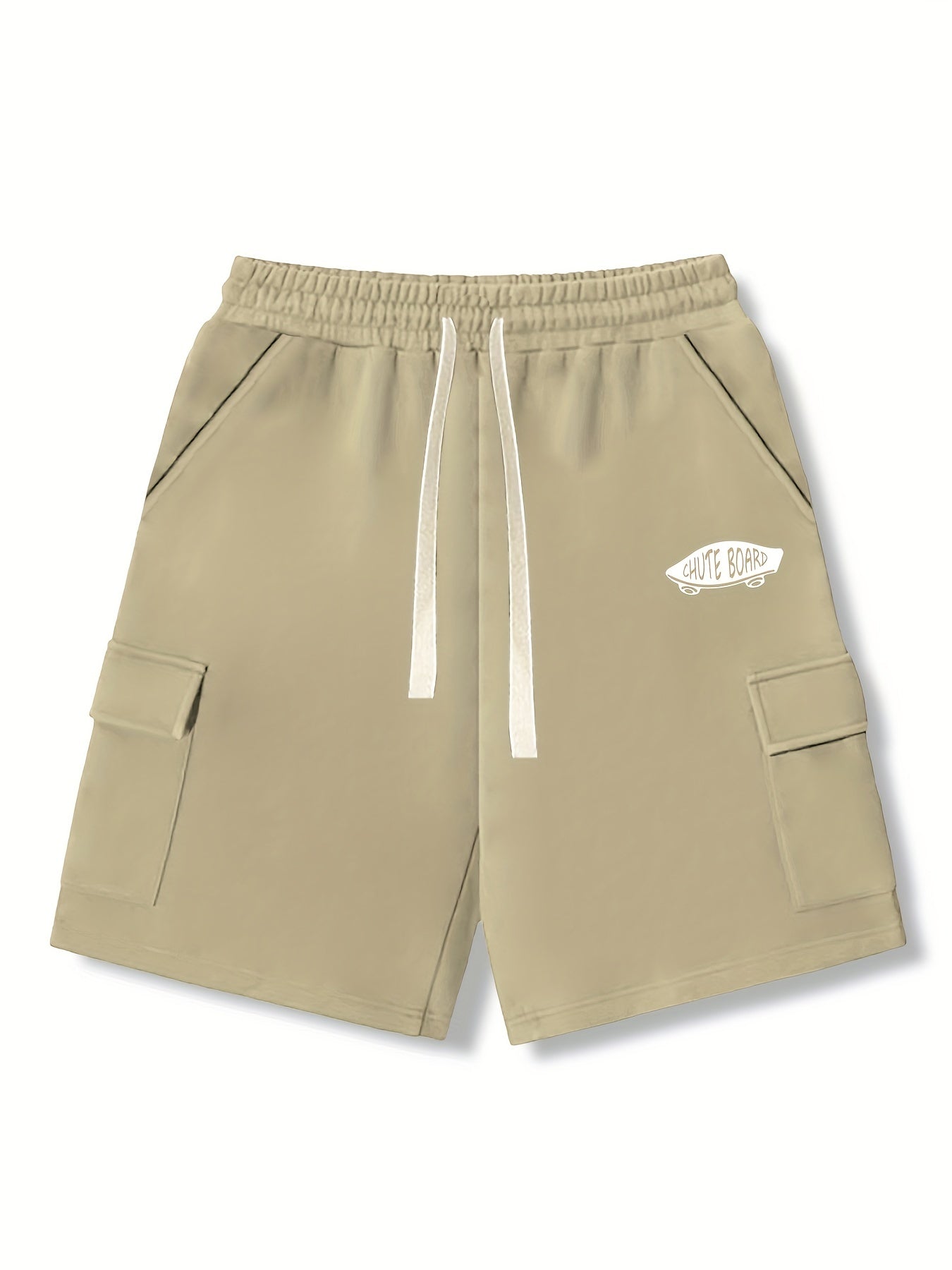 Men's Long Skateboard Graphic Drawstring Shorts with Pockets