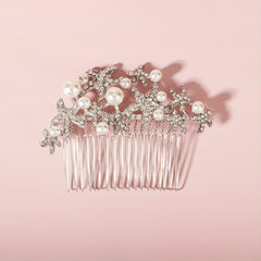 Bridal Rhinestone Hair Comb Faux Pearl Ornament Wedding Accessories
