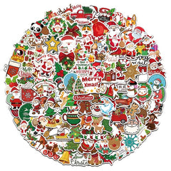 100pcs Christmas Doodle Stickers for Phones, Journals