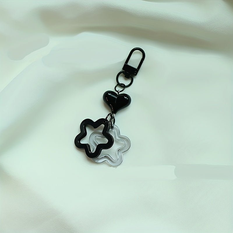 Y2K Electroplated Love Keychain Pendant for Girls DIY Pendant Cat Claw Keychain