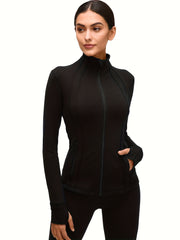 Women's Solid Sports Running Yoga Jacket
