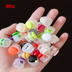 16pcs Round Ball Plastic Drawstring Cord Locks Double Hole Stopper