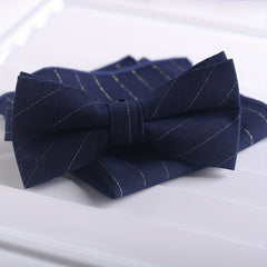 Men's Bow Tie and Square Scarf Combo for Formal Dress