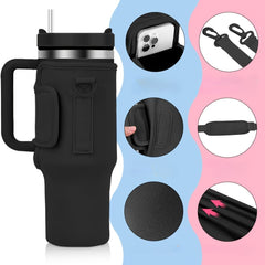 Water Bottle Carrier Bag With Pouch Strap For 40oz Tumbler