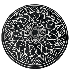 Retro Flowers Large Area Circular Carpet