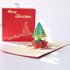 3D Christmas Tree Thank You Card Paper Cut Greeting Card