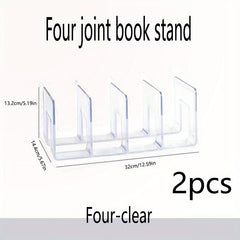 2pcs Four-grid Bookshelf Strong Storage Easy Access