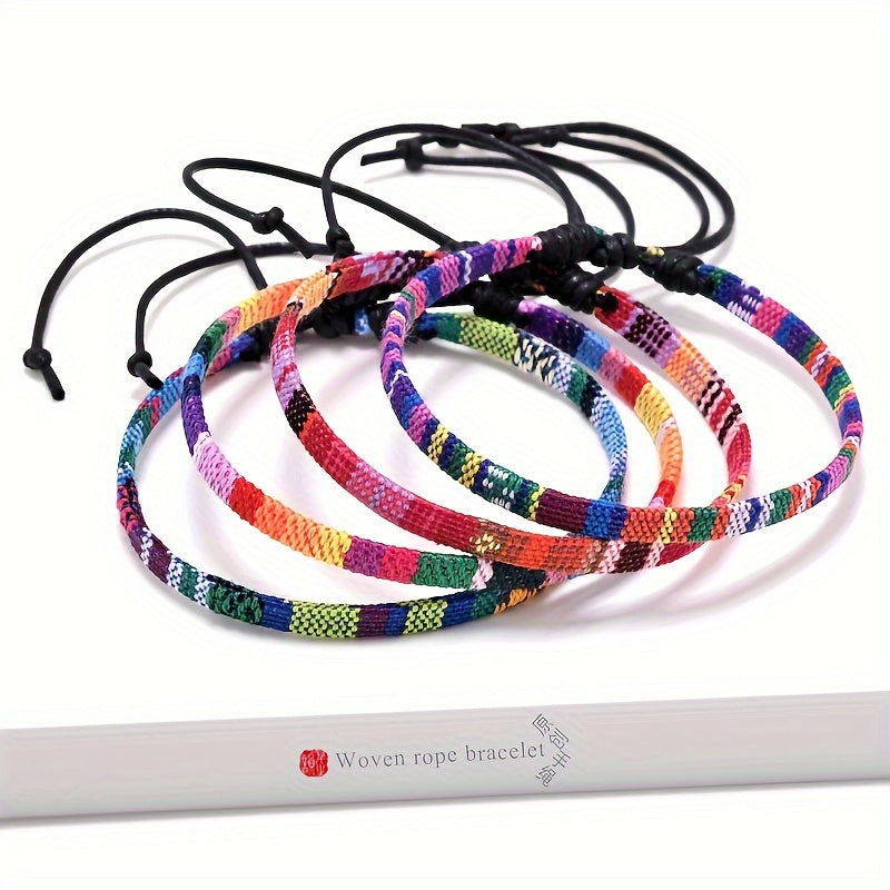 Adjustable Boho Style Braided Bracelet Outdoor Sports Wristband