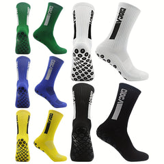 Anti Slip Football Socks With Grip Pads Breathable Sweat-absorbing