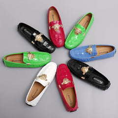 Men's Crocodile Loafer Shoes Lightweight Non Slip Driving Spring