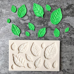 Tree Leaf Shaped Chocolate Mold 3D Silicone Mold Rose Leaves Candy Mold