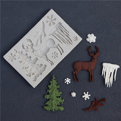 Christmas Elk Silicone Mold 3D Winter Deer Candy Chocolate DIY Baking Tool