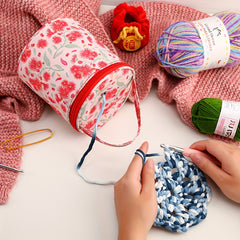 Mini Yarn Storage Bag Round Knit Bag Yarn Drum Box for Yarn Ball Crochet