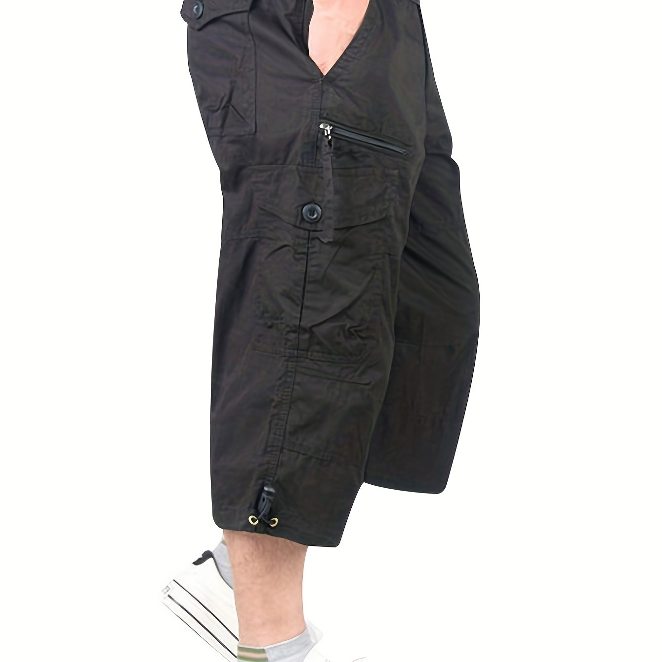 Men's Relaxed Fit Cargo Pants with Zip Pockets