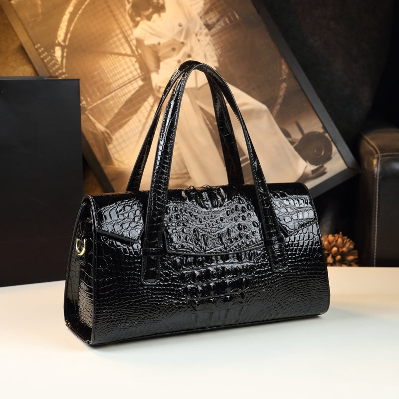 Crocodile Pattern Women'S Leather Shoulder Bag