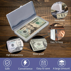100pcs Currency Collection Sleeves, Storage Case Clear Bill Protector