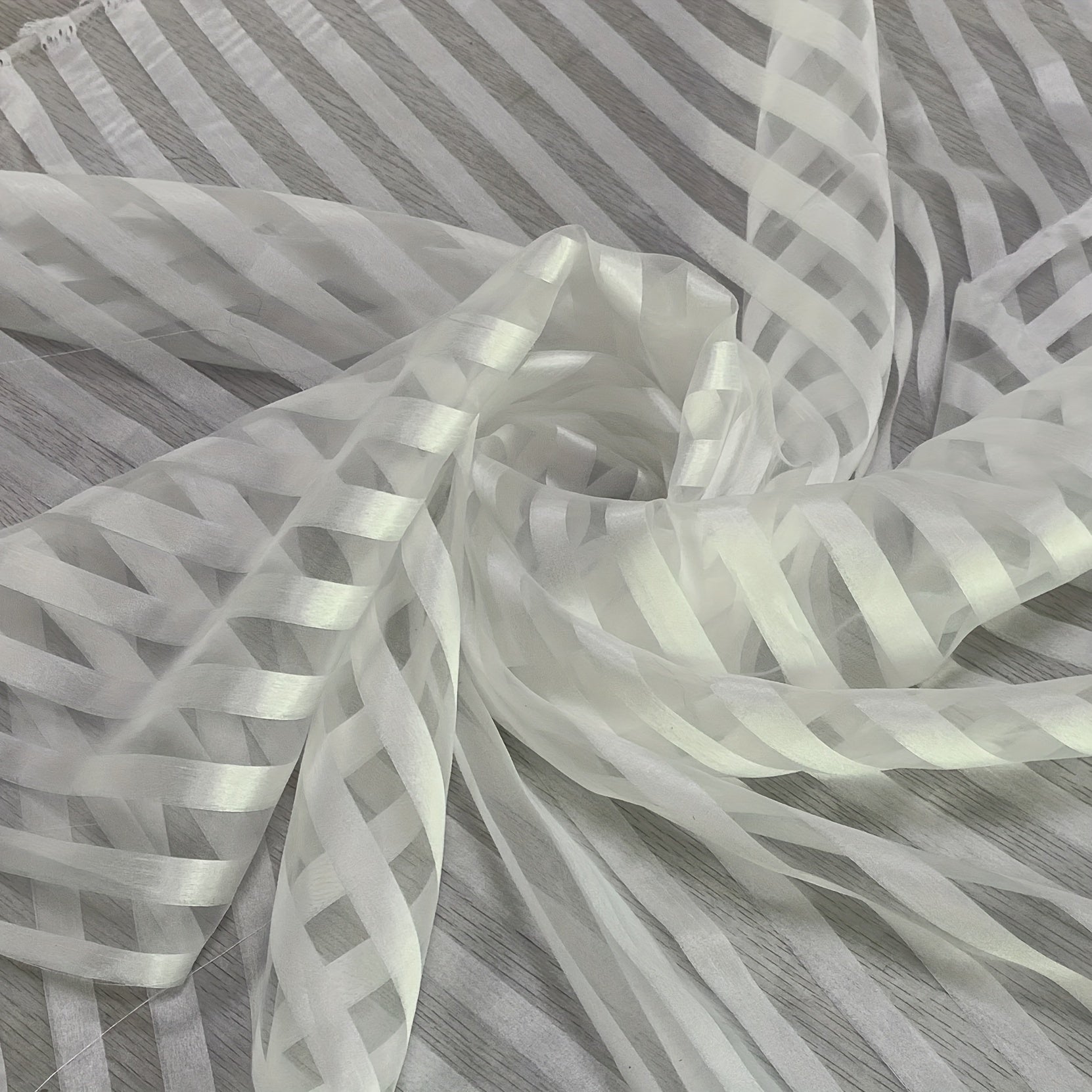 Checked Stripes Organza Fabric For Dress Making Sewing Apparel Costumes Craft
