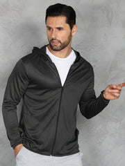 Men's Zipper Hooded Jacket for Outdoor Sports