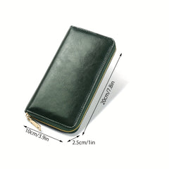 VARBEDER Long Wallet Zip Closure Wrist Strap Pockets Casual Style Envelope