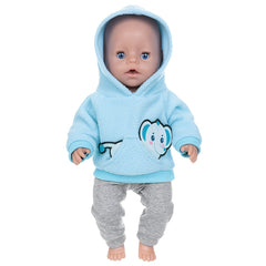 Elephant Doll Clothes for 43Cm Dolls Hoodie Pants Kids Gift