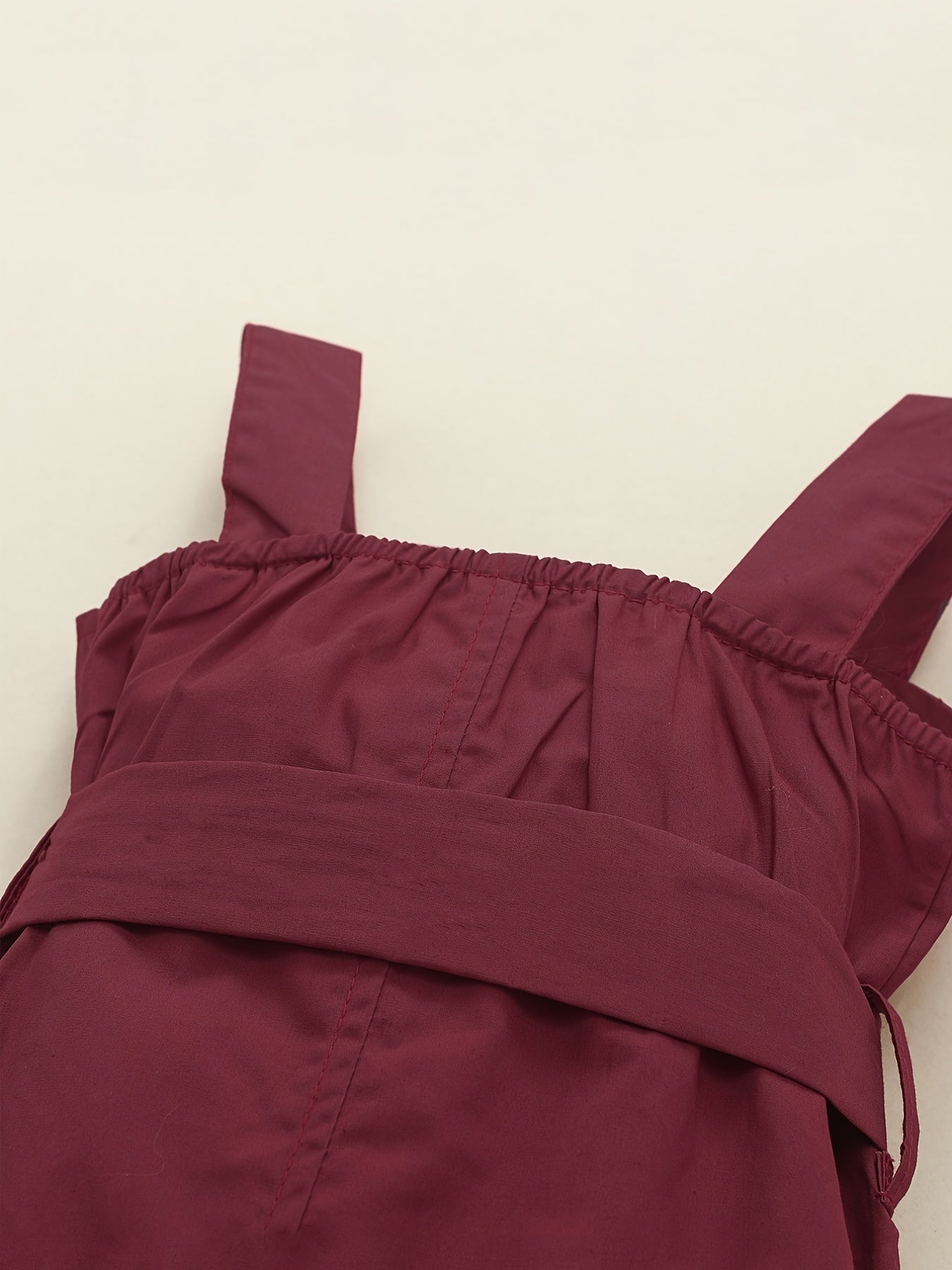 Girls Casual Button Up Cami Dress With Bow Belt