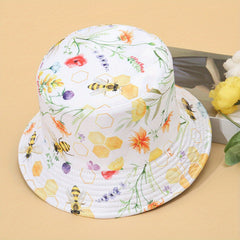 Double sided Honeycomb Print Casual Bucket Hat Unisex