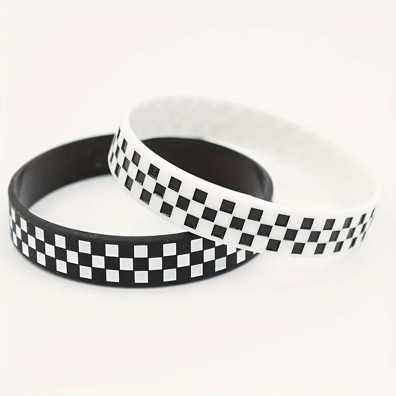 Plaid Pattern Silicone Bracelet for Sports & Basketball